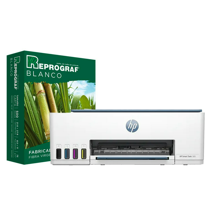Impresora Multifuncional HP Smart 585 Azul + Resma de Papel