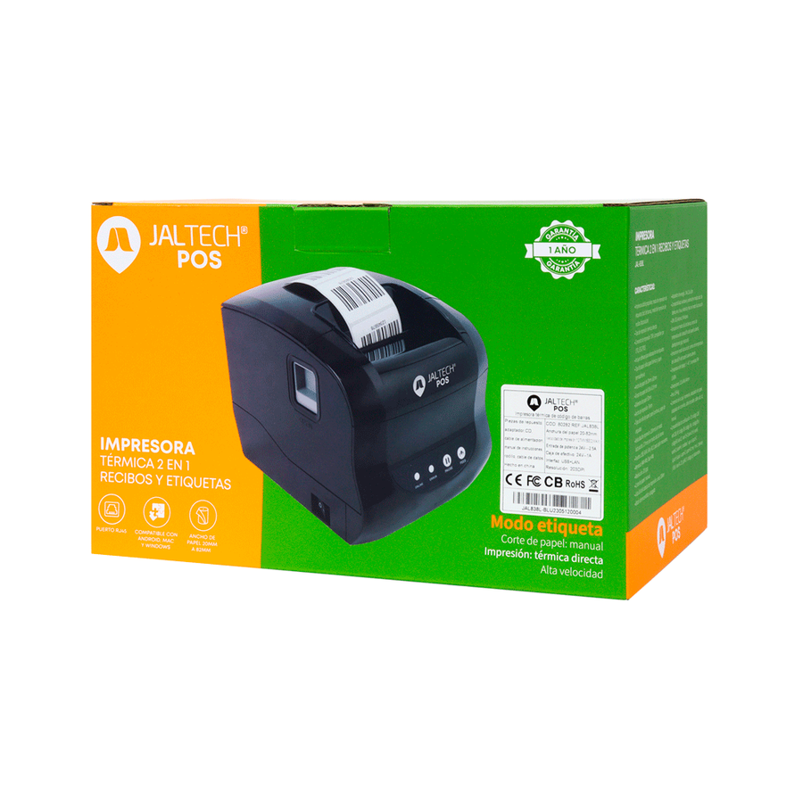 IMPRESORA TÉRMICA 2 EN 1 RECIBOS Y ETIQUETAS