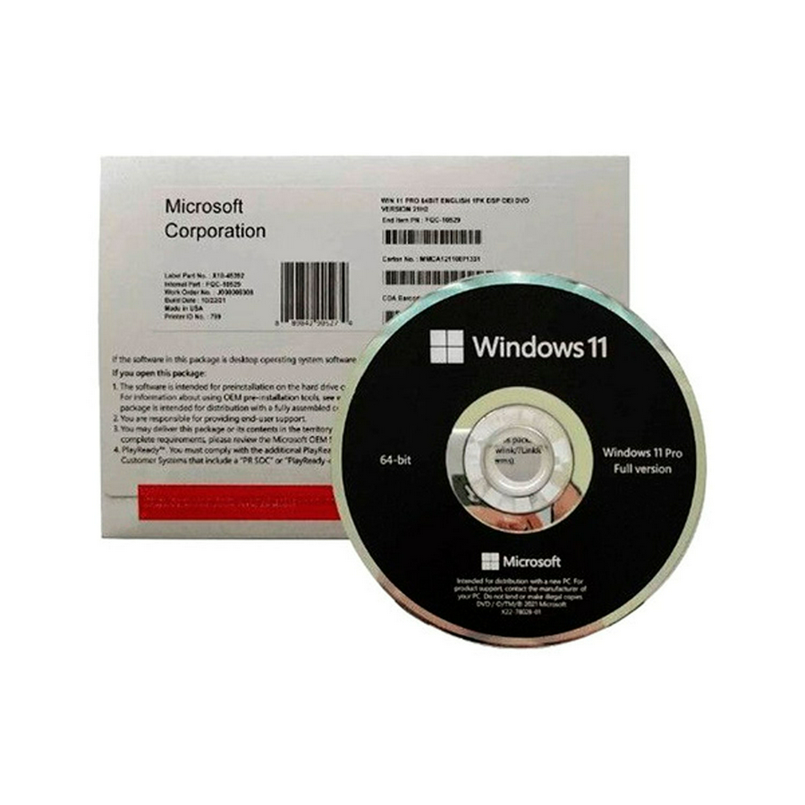 Licencia Fisica Windows 11 Pro 64bit Español Latino Dvd