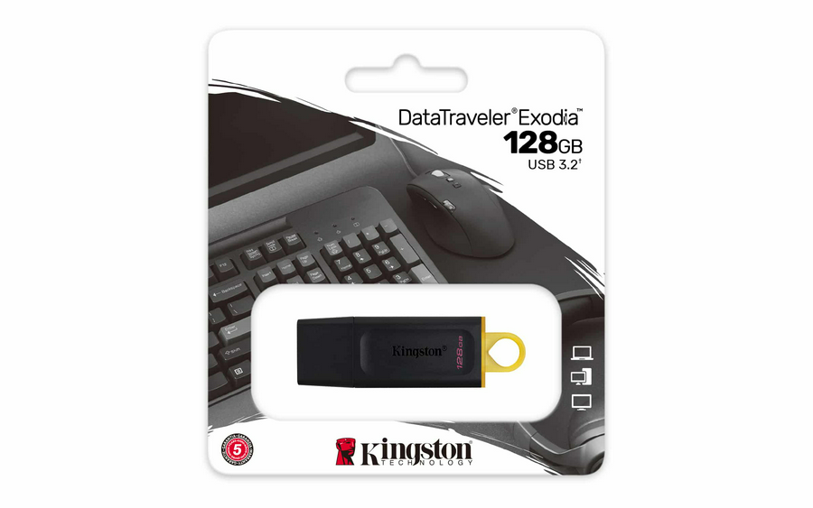 MEMORIA USB KINGSTON DATATRAVELER 3.2 DTX EXODIA- 128GB - NEGRA