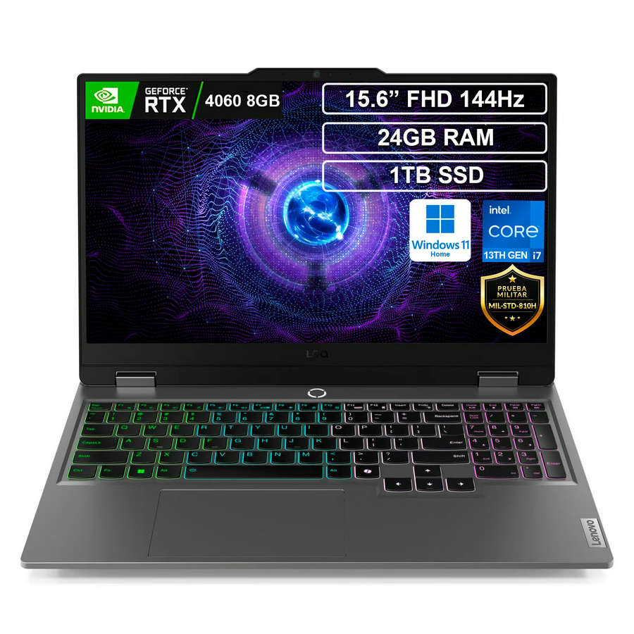 Portátil Gamer Lenovo Core i7 13650HX 24GB 1TB RTX4060 Win11