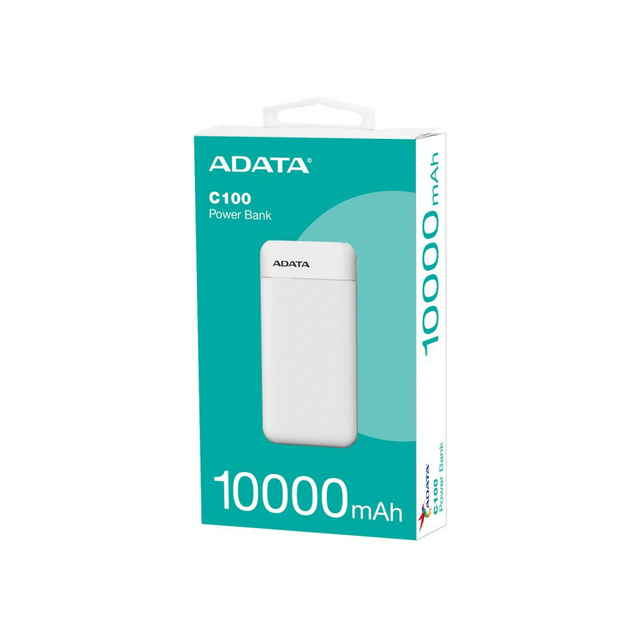 Power bank Adata C100 10,000mAh tipo C Blanca