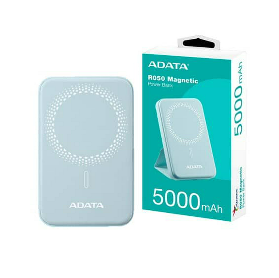 POWER BANK ADATA R050 - CARGA RAPIDA - 5000MAH CARGA INALAMBRICA MAGNETICA - AZUL