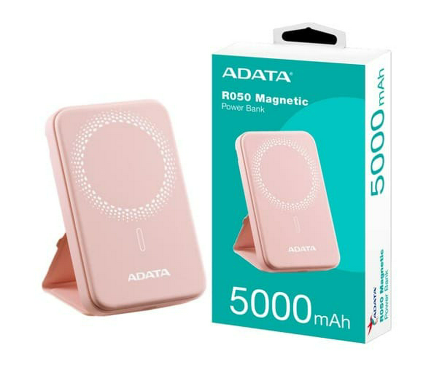 POWER BANK ADATA R050 - CARGA RAPIDA - 5000MAH CARGA INALAMBRICA MAGNETICA - ROSA