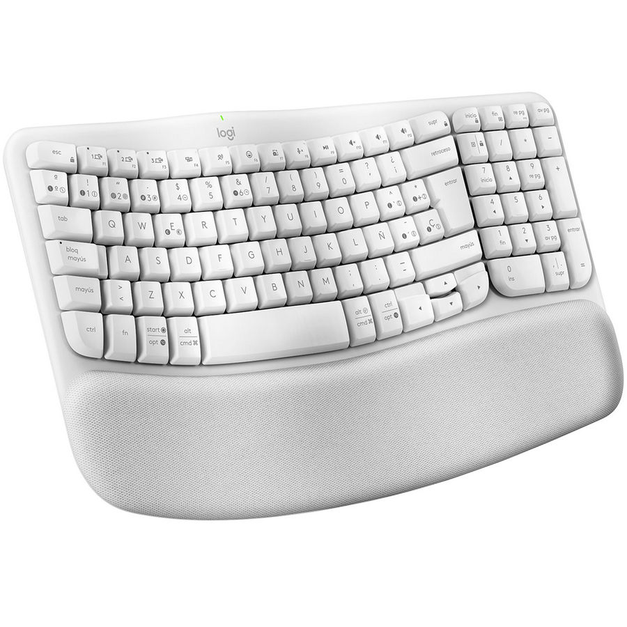 Teclado Logitech Wave Keys Ergonómico Inalámbrico Blanco