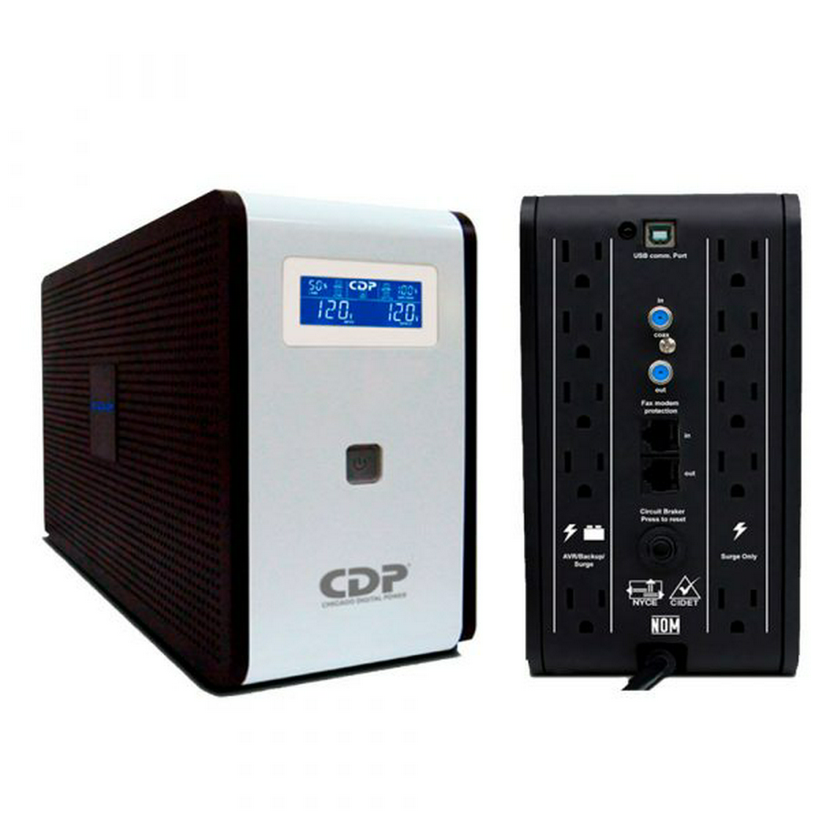 UPS CDP R-SMART1010- 1000VA (1KVA) - 500W - 10 SALIDAS (5 RESPALDO DE BATERIA + 5 CON SUPRESION DE PICOS) - CON DISPLAY Y MONITOREO BASICO