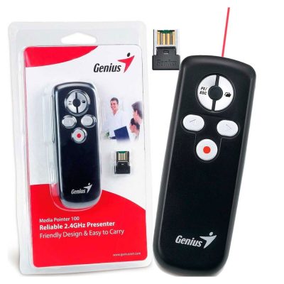 🎯 Genius Media Pointer 100 – Puntero Láser Inalámbrico para Presentaciones Profesionales