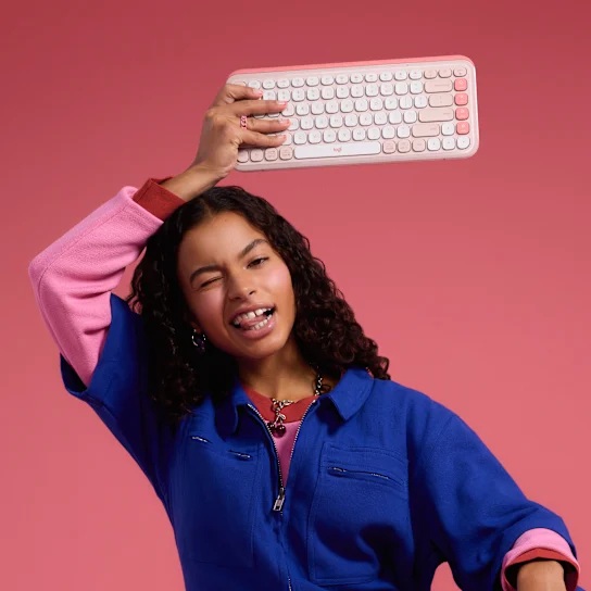 Combo Teclado y Mouse Logitech Pop Icon Rosado y Blanco - Image 4