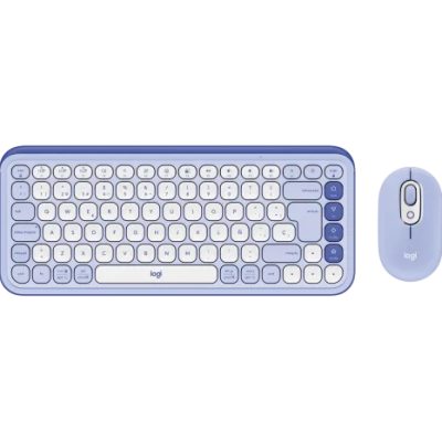 Combo Teclado y Mouse Logitech Pop Icon Lila y Blanco