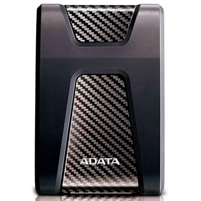 Disco duro externo ADATA HD650 2TB negro con diseño antigolpes y conexión USB 3.2