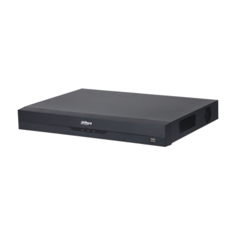 Grabador DVR Penta-brid de 32 canales/ Funciones IA QuickPick 2.0, Perimeter Protection, Face Recognition, SMD Plus, AI Coding/Soporta compresión de video eficiente: Smart H.265+, H.265, Smart H.264+ y H.264/ Audio bidireccional en los 32 canales/ Soporta hasta 16 TB/ 2 bahias/ No incluye DD