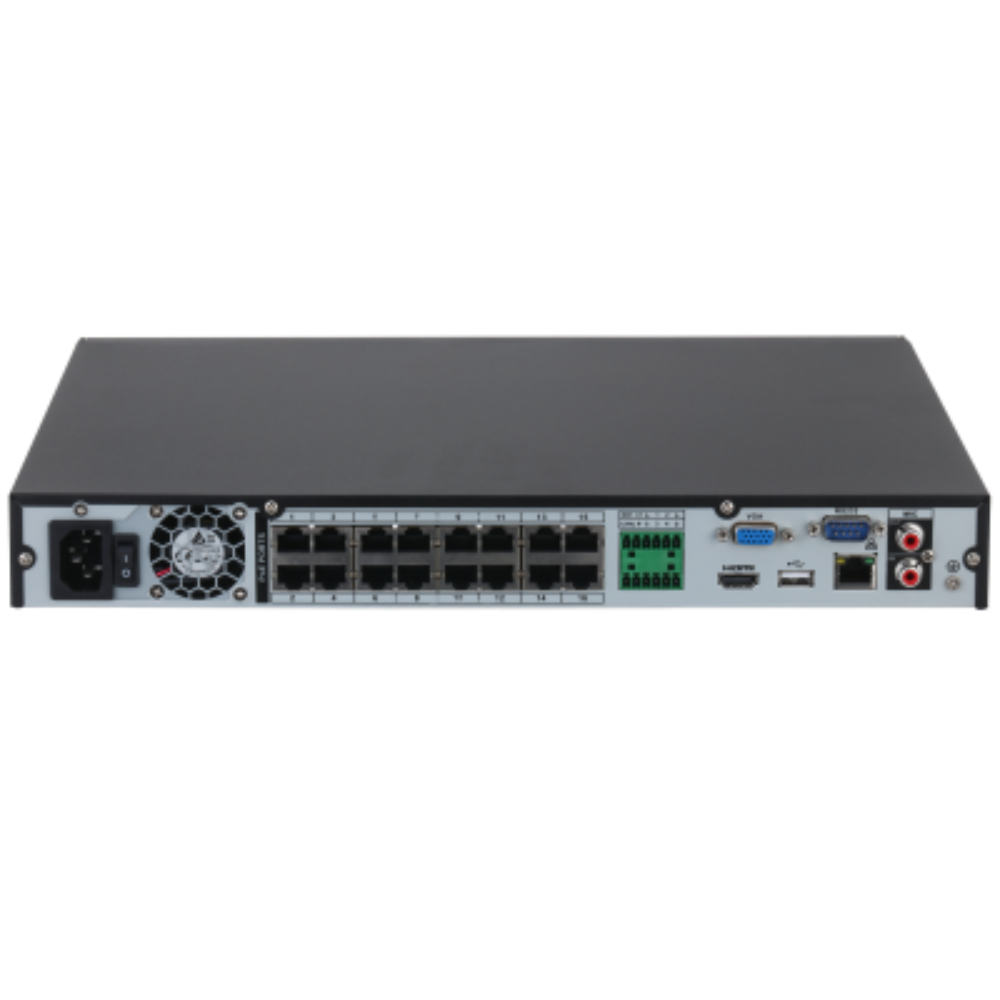 NVR de 8 MP/ 4k / 16 Canales IP/ 16 Puertos PoE/ Rendimiento de 160 Mbps/ Smart H.265+/ 2 Bahias de Discos Duros/ Salidas de Video HDMI&VGA/ 4&2 E&S de Alarmas/ Soporta cámaras WizSense/ H.265+/ 4 canales SMD Plus - Imagen 3