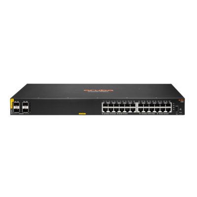 Switch Aruba 6100 24G CL4 4SFP+ con 24 puertos Gigabit y 4 puertos SFP+ para redes empresariales